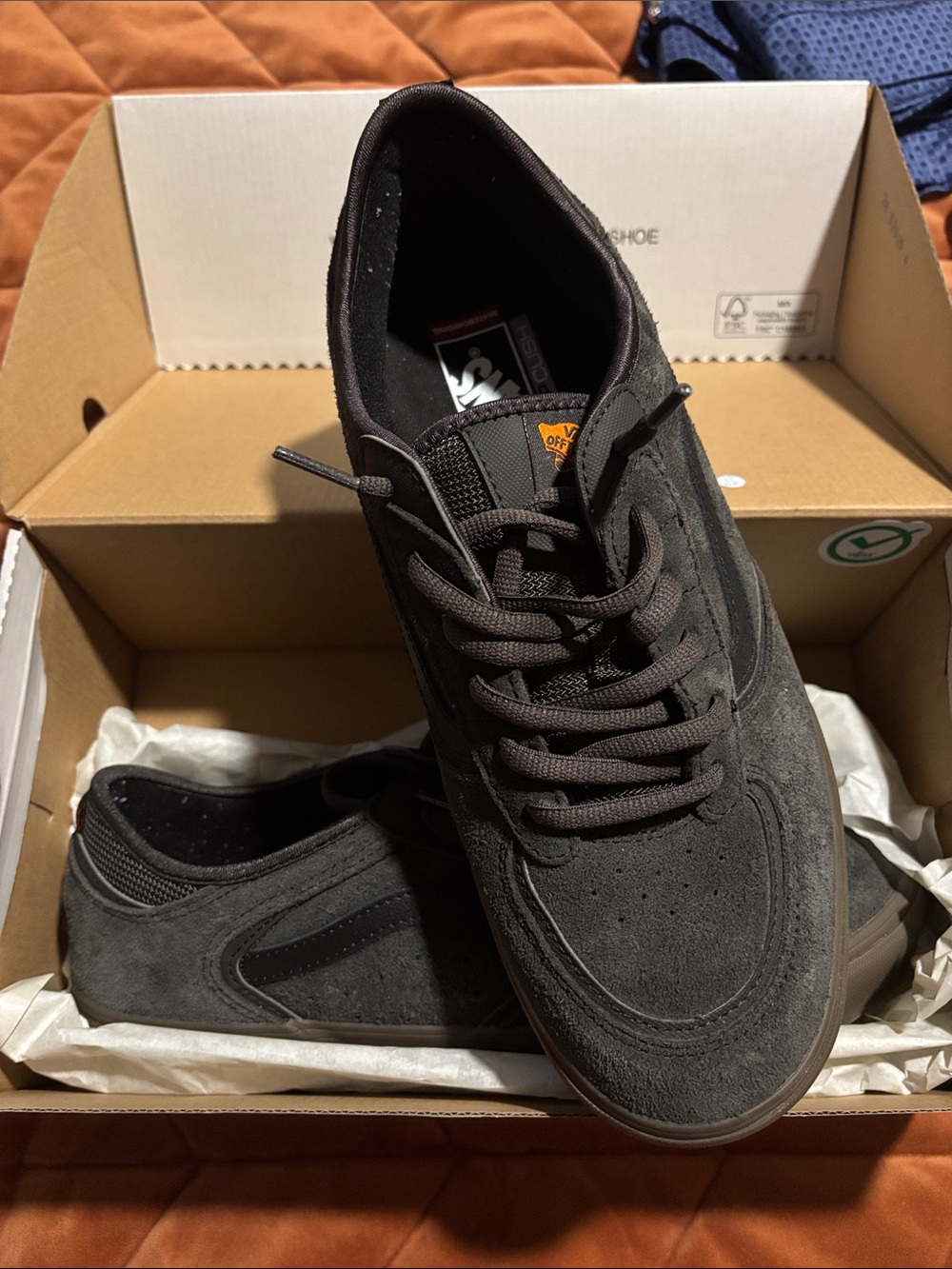 Vans Men's Casual Suede Lace-Up Sneakers Fade Black